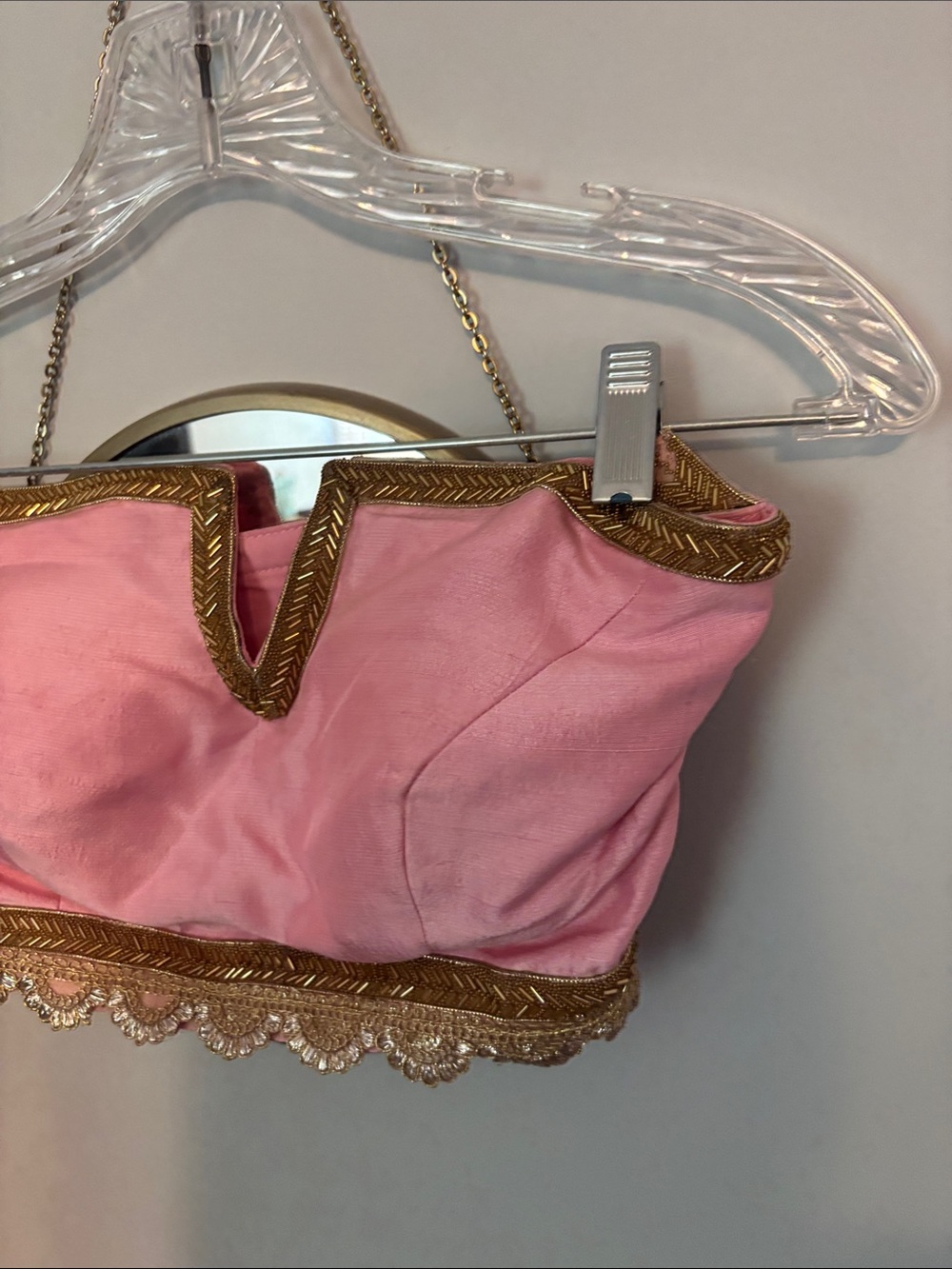 Embellished Pink A-Line Lehenga - Picture 6 of 8